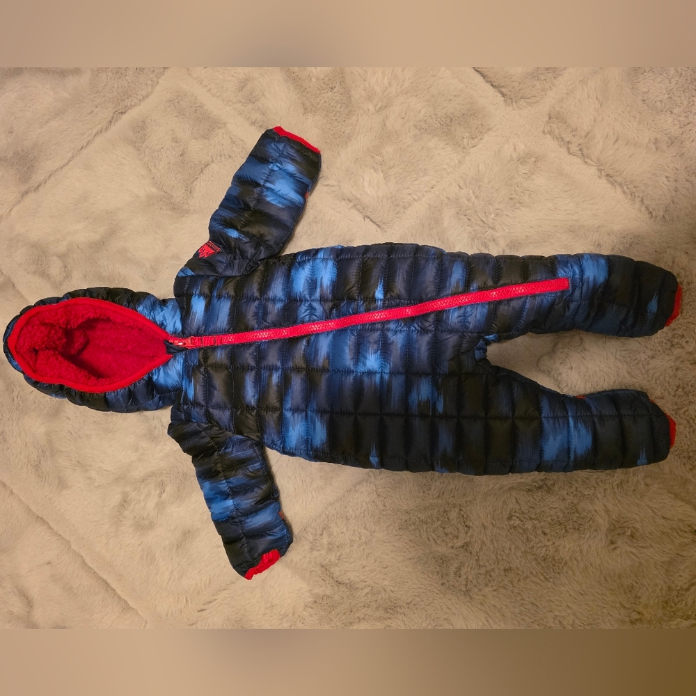Blue and Red Kids One Piece Snowsuit